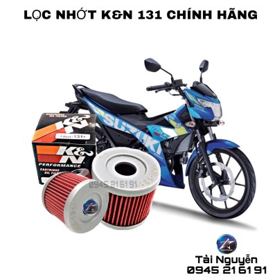 LỌC NHỚT K&N 131 CHÍNH HÃNG CHO RAIDER/SATRAI FI/FZ125/HAYATE