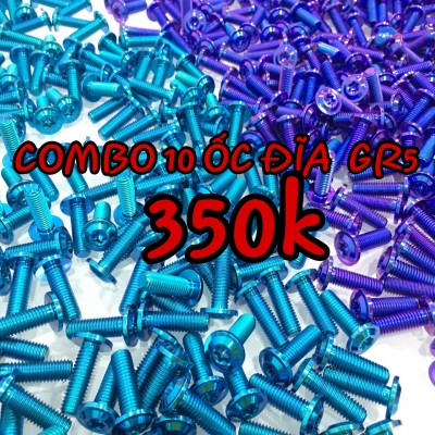 [SALE] COMBO ỐC TITANIUM GR5 GẮN ĐĨA 10C CHỈ 250K