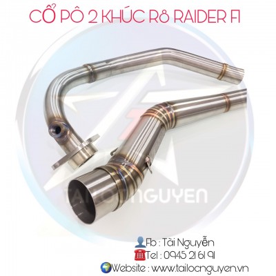 CỔ PÔ INOX CÓ ĐỐT 2 KHÚC GẮN LON CHO EXCITER 2010/2011/2015/ WINNER/SATRIA FI