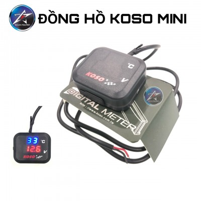 ĐỒNG HỒ KOSO VUÔNG MINI 2IN1: ĐO VOLT,  NHIỆT ĐỘ