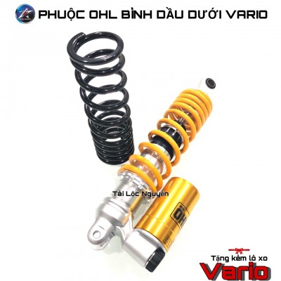 PHUỘC OHLIN FAKE BÌNH DẦU DƯỚI KÈM LÒ XO ĐEN CHO VARIO/CLICK 330mm