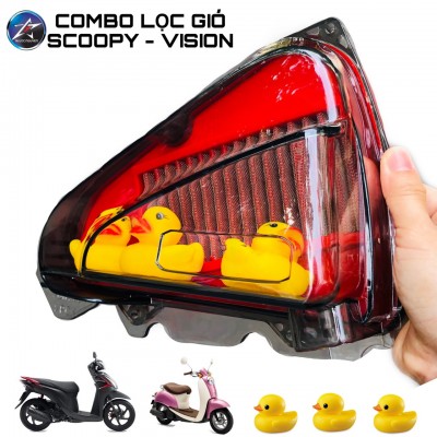 COMBO LỌC GIÓ VÀ ỐP PÔ E TRONG SUỐT SCOOPY 2017-2020