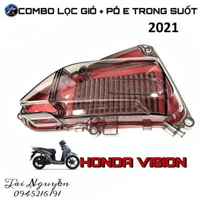 COMBO PÔ E TRONG SUỐT + LỌC GIÓ ĐỘ CHO HONDA VISION 2021