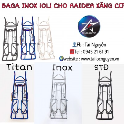 BAGA 10LI INOX VÀ SƠN ĐEN/SƠN MÀU TITAN CHO RAIDER XĂNG CƠ