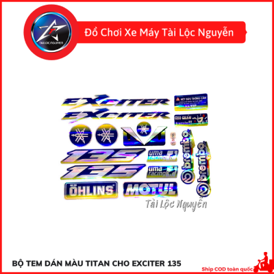 Bộ Tem Dán Màu Titan Dành Cho Exciter 135