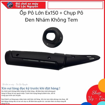 ỐP PÔ LỚN VÀ CHỤP ĐÍT PÔ ĐEN NHÁM KHÔNG TEM CHO EXCITER 150 (M2)