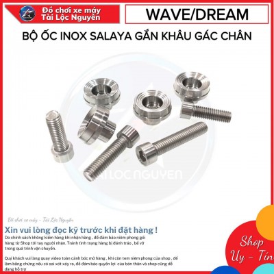 BỘ ỐC + KHÂU INOX GẮN GÁC CHÂN WAVE - DREAM