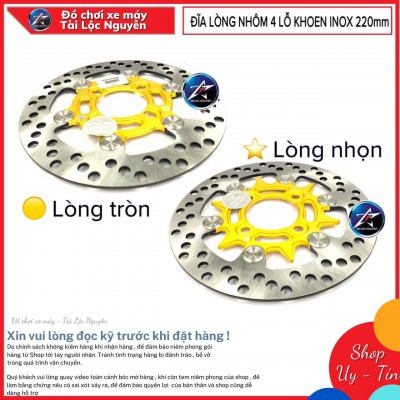 ĐĨA LÒNG NHÔM 4 LỖ NHỎ KHOEN INOX 304 SIZE 220mm