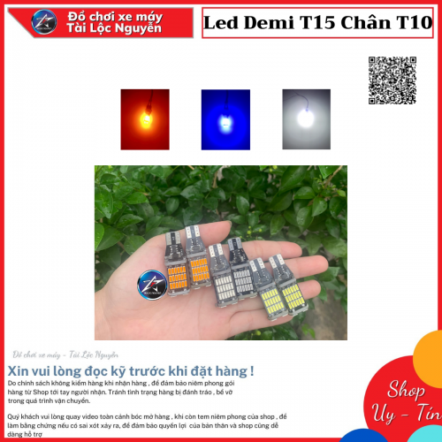 ĐÈN LED DEMI T15 CHÂN T10 GẮN CHO CÁC DÒNG XE