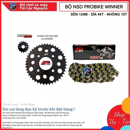 BỘ NHÔNG SÊN DĨA PROBIKE CHO HONDA WINNER 15-44T