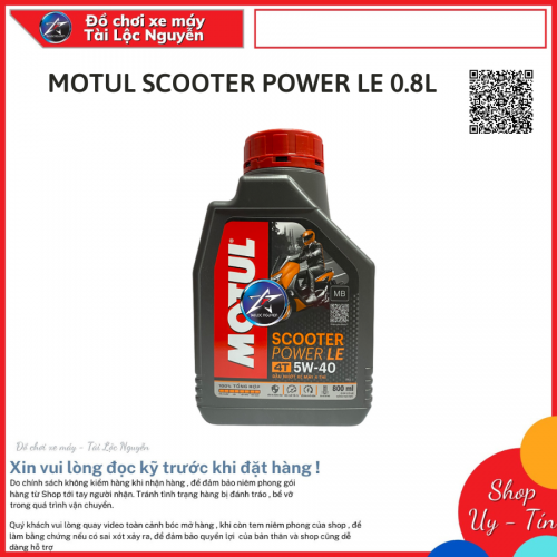 NHỚT MOTUL SCOOTER POWER LE 5W40 0.8 LÍT CHO TAY GA