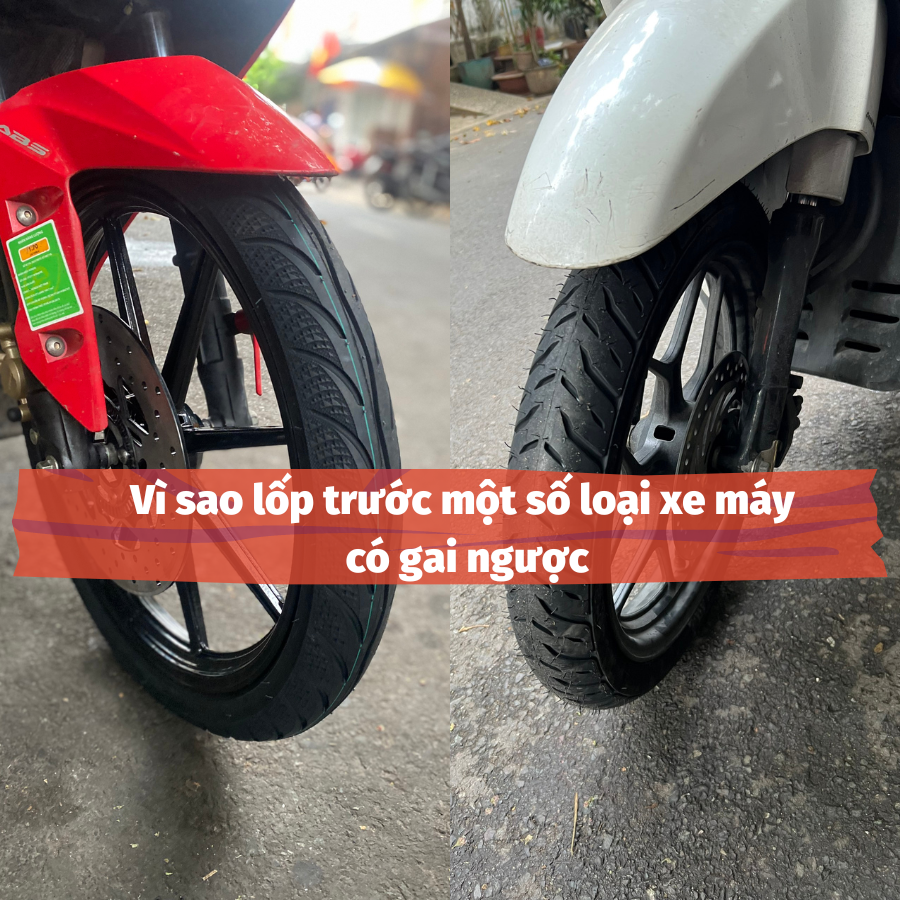 Vì sao lốp trước một số loại xe máy có gai ngược