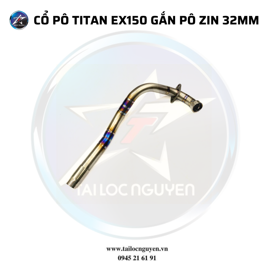 Cổ Pô Titan Bóng Ex150 Gắn Pô Zin 32mm(1)